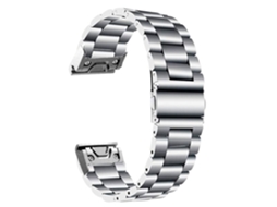 Bracelete Aço Ajustável para Garmin Instinct Solar - Camo Edition Silver