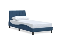 Bed Frame, Bed Frames Vidaxl Azul Tecido (90 X 200 Cm)