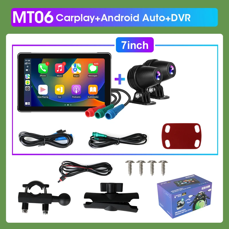(dvr De 7 Polegadas) Câmera Veicular De 5/6,86/7 Polegadas Para Motocicleta Com Carplay E À Prova D'água Ipx7