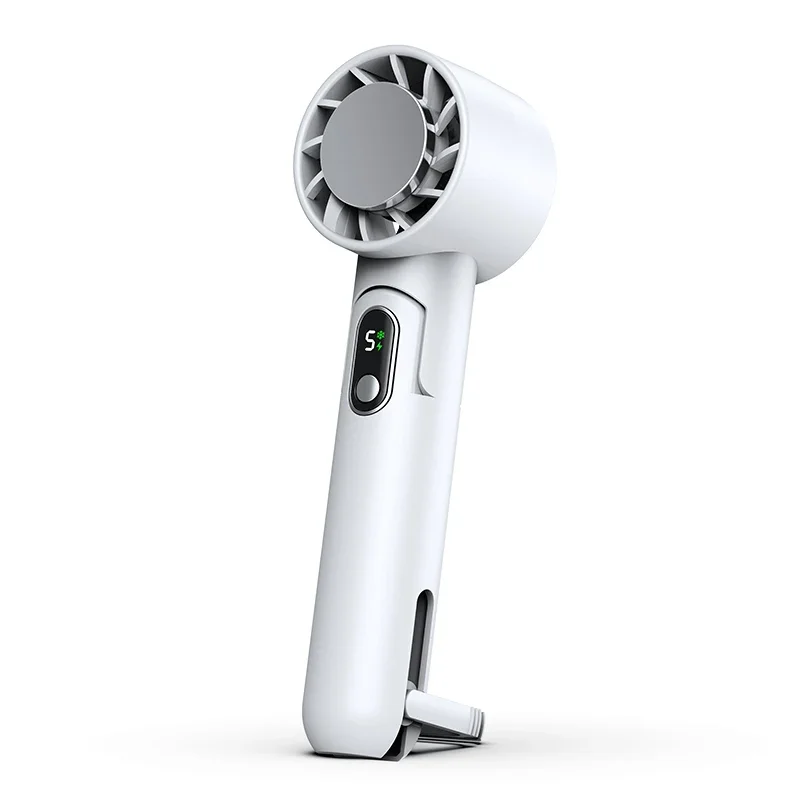 (branco) Ventilador Turbo De Resfriamento Recarregável Via Usb, Dobrável, Para Uso No Pescoço Ou Na Mão, Com Capacidade De 4000mah.