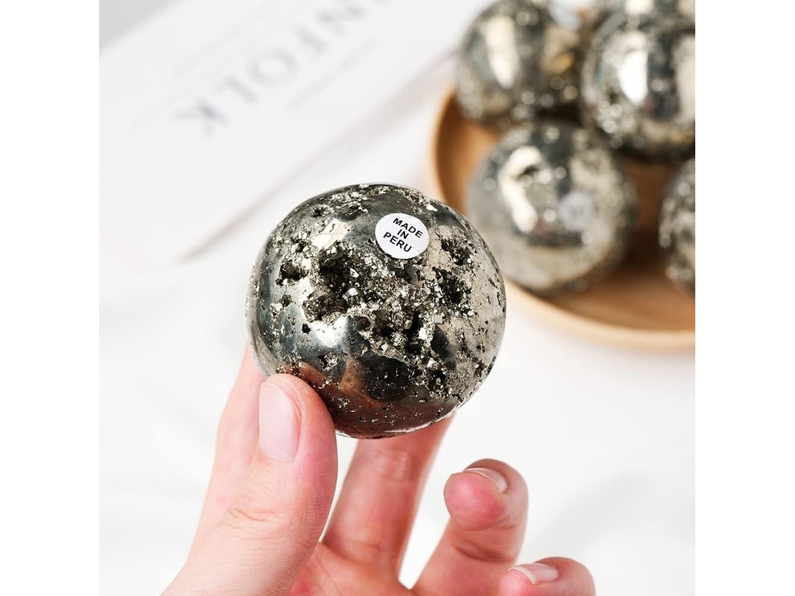 Meditação Maison Boule De Cristal Calcopirita Natural Boule De Pirite Pierre De Cristal Espécime De Guérison