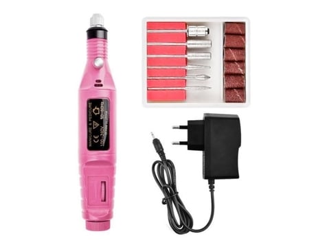 Máquina Furadeira de Unhas - Rosa - Mini Caneta Elétrica Portátil - Remoção e Polimento de Armadura YESCUSTOM