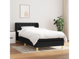 Vidaxl Cama Com Molas/colchão 80x200 Cm Tecido Preto
