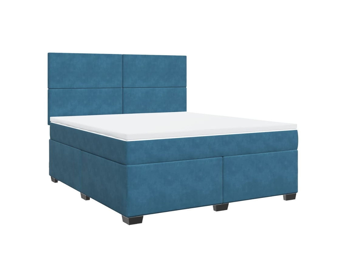 Box Spring Bed, Box Spring Beds Vidaxl Azul Veludo (180 X 200 Cm)