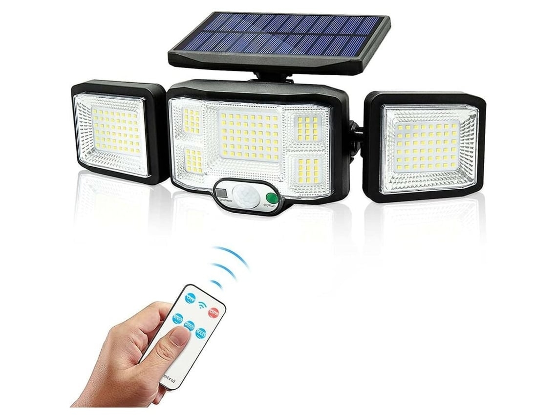 Luminária De Parede Exterior Elegante Alimentada A Energia Solar Com Moderna Led, 3 192 Leds, Luz Segurança Ativada Por Movimento Configu...