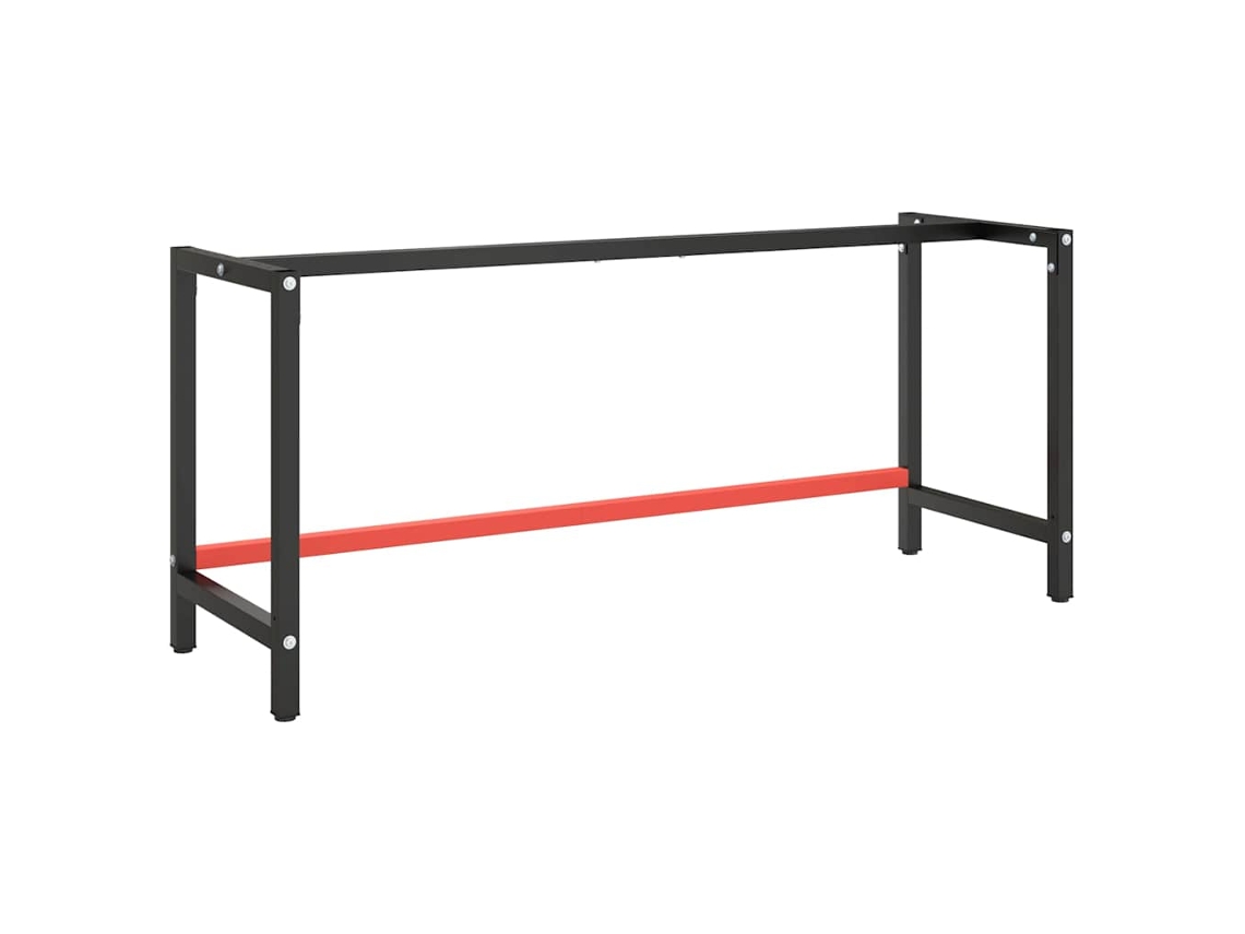 Vidaxl Estrutura P/ Bancada 180x57x79 Cm Metal Preto E Vermelho Mate
