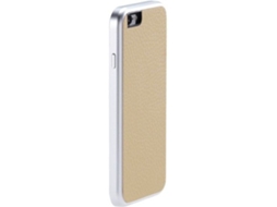 Capa iPhone 6, 6s, 7, 8 JUST MOBILE AluFr Leather Dourado