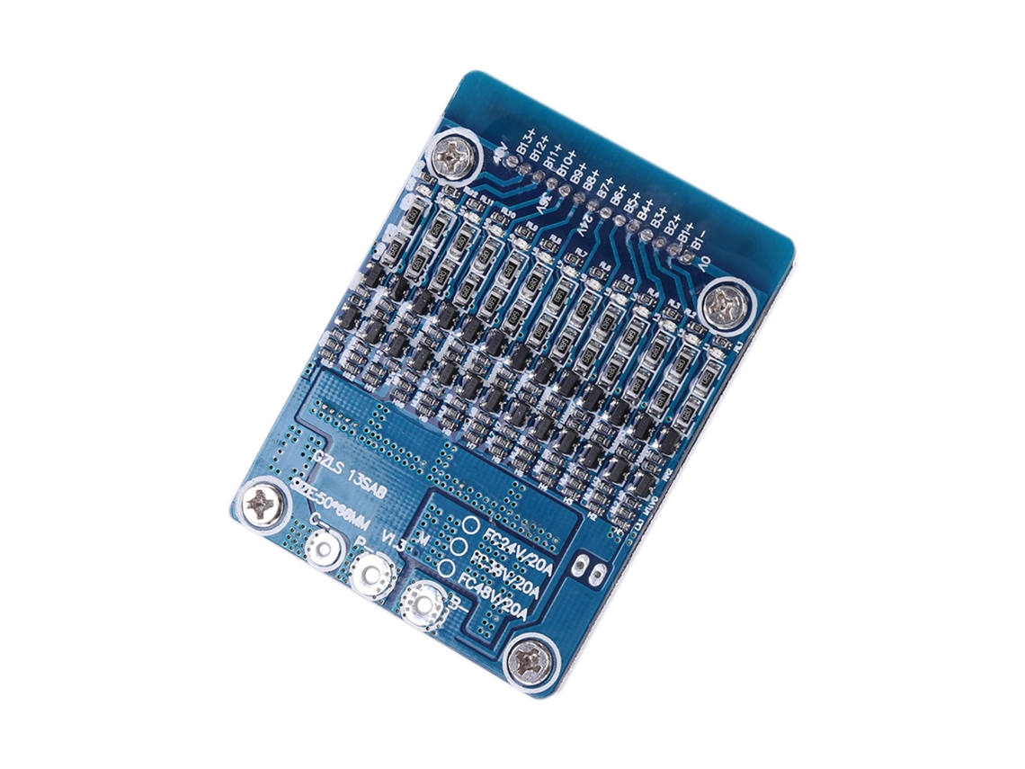 Laxiscreed Bms Para Bateria 18650 Lithium-ion Com Equilíbrio, Compatível Com 48v 20a