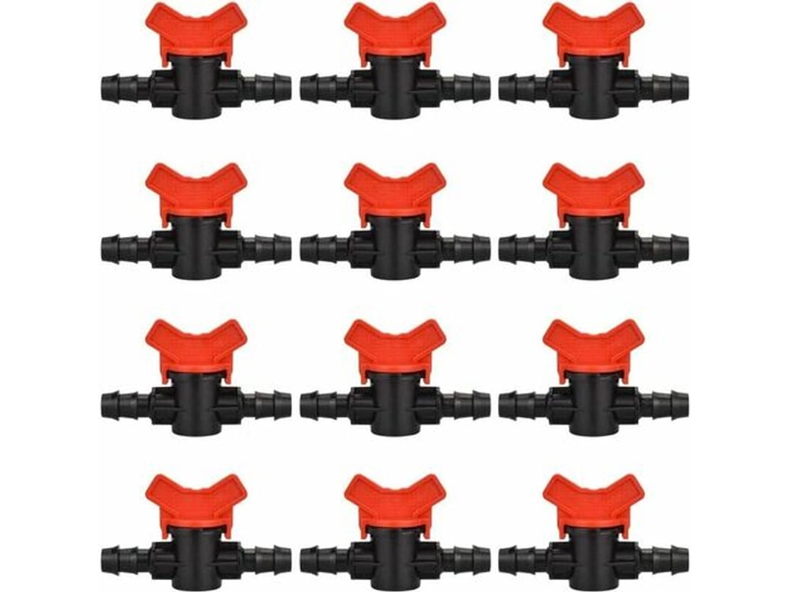 12 Válvulas De Irrigação Jardim, Válvula De Torneira 16mm Plástico Para Controle De Água Externo Jardim