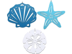 Conjunto de 3 Decorações Murais para Casa com Tema de Conchas, Estrelas do Mar, Oceano e Costa