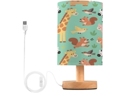 Abajur De Cabeceira Fofo Em Formato Animal Para Quarto, Com Portas De Carregamento Usb C, Luminária De Mesa Cabeceira