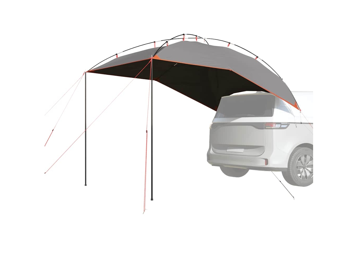Vidaxl Tenda De Carro Impermeável Cinzento E Laranja