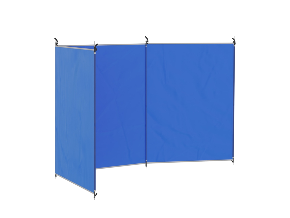 Quebra vento CHEZMOI para camping, tela de praia, com bolsa, cantos de fixação, 450x150 cm, azul