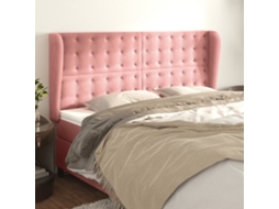 Vidaxl Cabeceira Cama C/ Abas Veludo 203x23x118/128 Cm Rosa