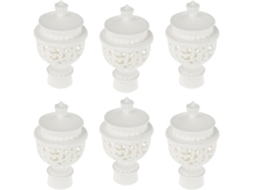 Conjunto De 6 Ponteiras Brancas Para Varão De Cortina, Resistentes E Em Abs, Acessórios Decorativos Para Sala De Estar Conjunto De 6 Po