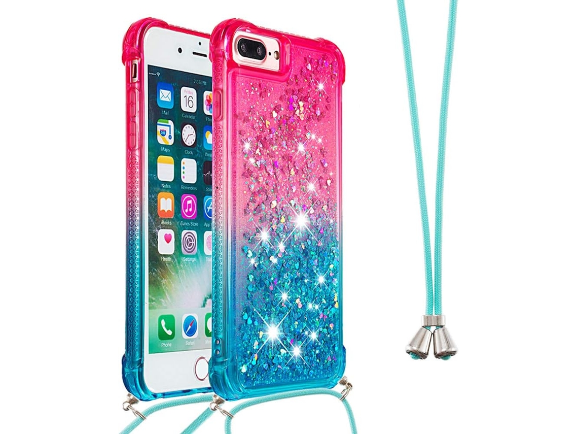 Correia Colar Líquido Strass para iPhone 6 HONGWE. Textura Macia Anti-Choque Bege