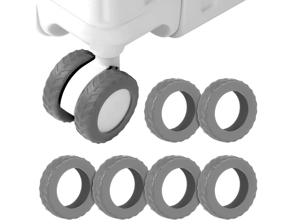 Conjunto De 8 Capas Protetoras De Silicone Antichoque Para Rodas De Malas.