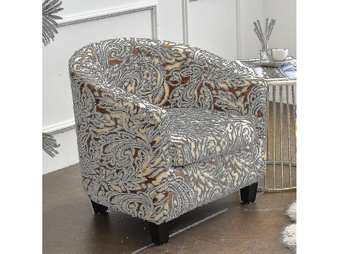 Capa Para Cadeira De Sala De Estar Sofa Slipcover De Poliéster Com Estampa Solida Pteris Coffee