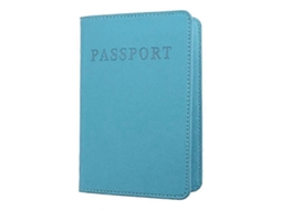 Ms101 Porta-passaporte Multicartões Em Pu Fosco Para Viagens Internacionais, Cor: Azul Celeste