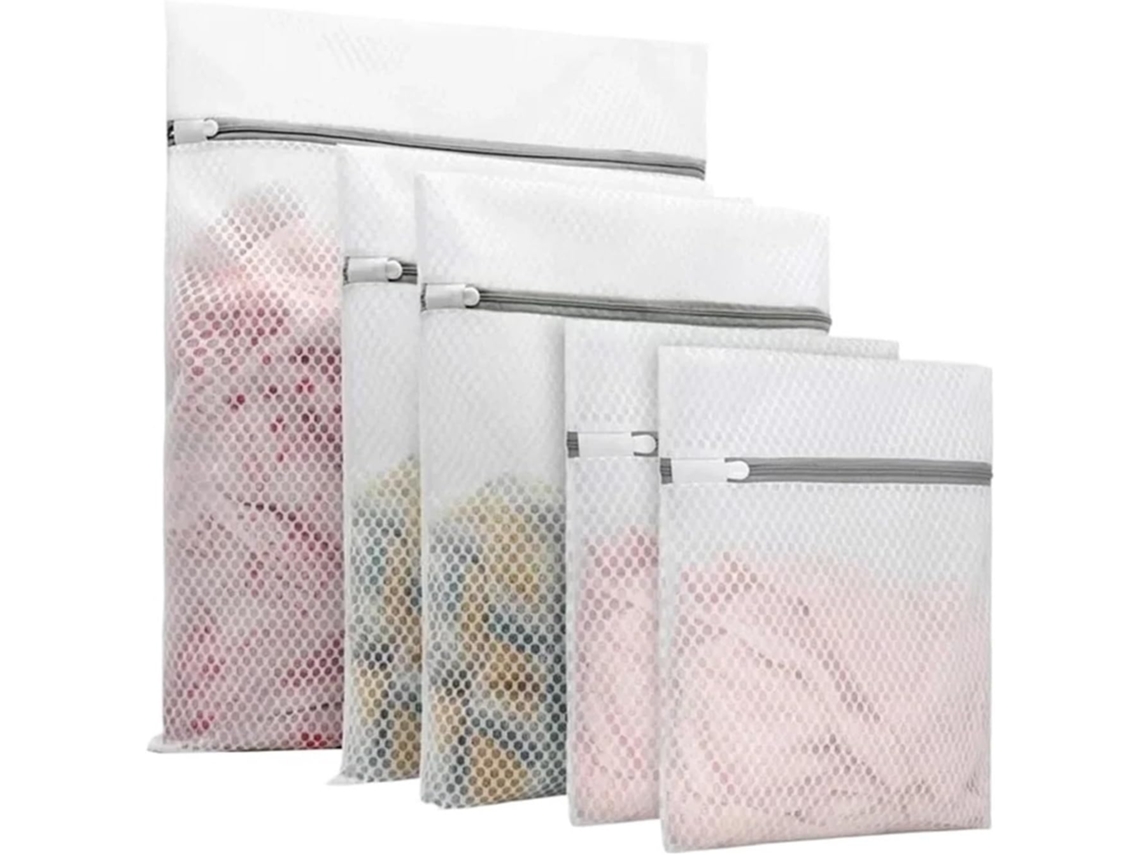 Conjunto De 5 Sacos De Malha Resistentes E Reutilizáveis Para Lavar