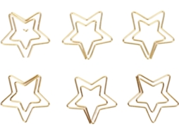 100 clipes de papel em formato de estrela, marcadores de página banhados a ouro, clipes de papel macios e antiderrapantes.