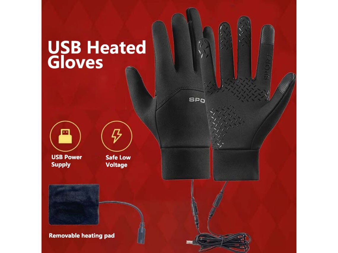 Tengoo Luvas Aquecidas Usb Pretas Tamanho Xl Tela Sensível Toque Quentes Aderência Ciclismo Direção Motocicleta Térmicas Impermeáveis Antiderrapantes
