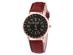 Reloj De Cuero Moda Ocio Analógico De Quartzo Para Hombre F322-ma Café Oscuro