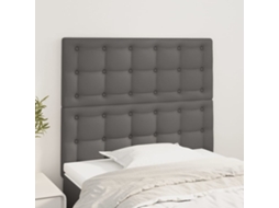 Vidaxl Cabeceira Cinza 80x5x118/128 Cm Couro Sintético