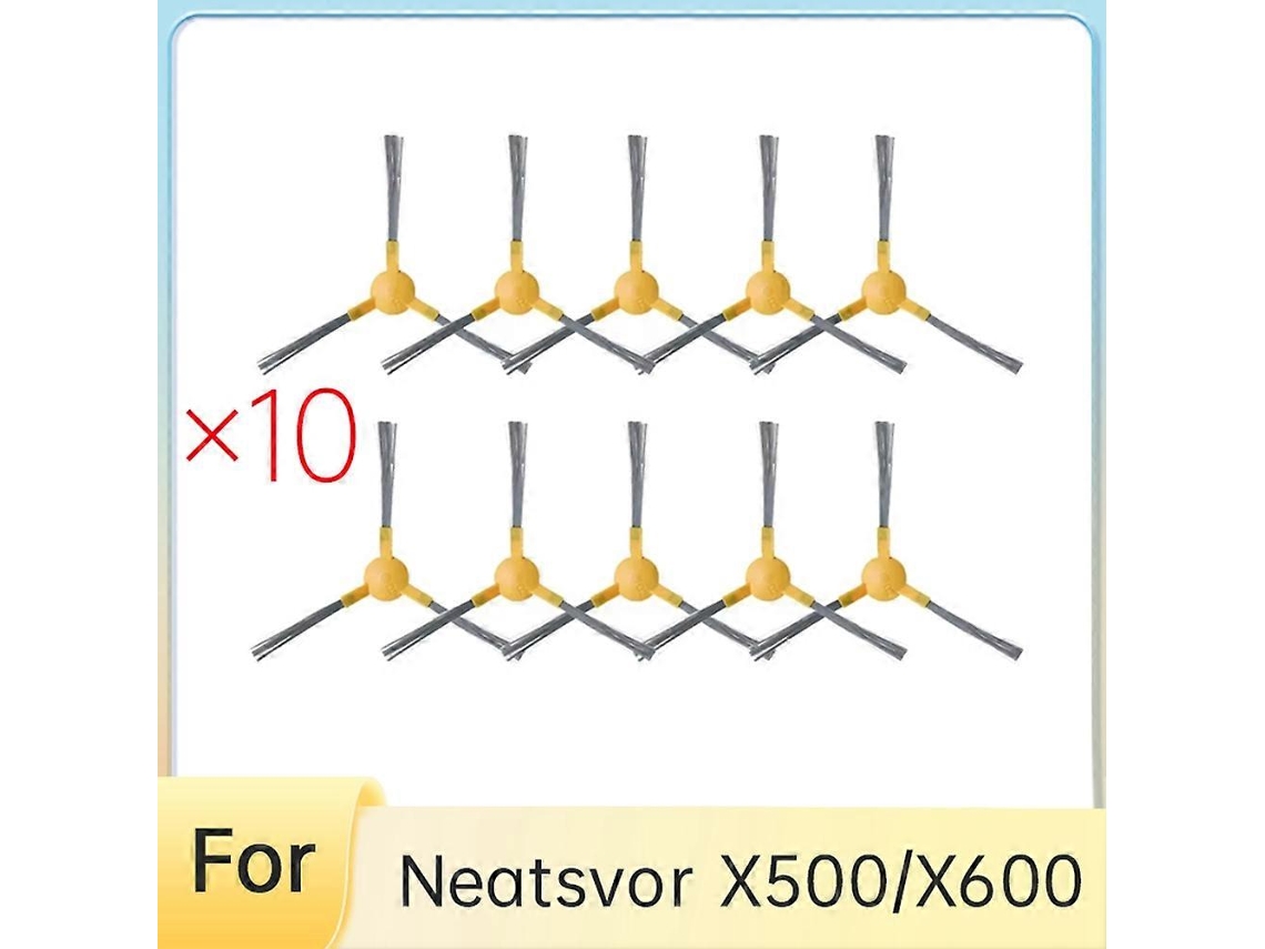 Conjunto De 10 Escovas Laterais Para Aspirador Robô Com Esvaziamento Automático X500/x600.