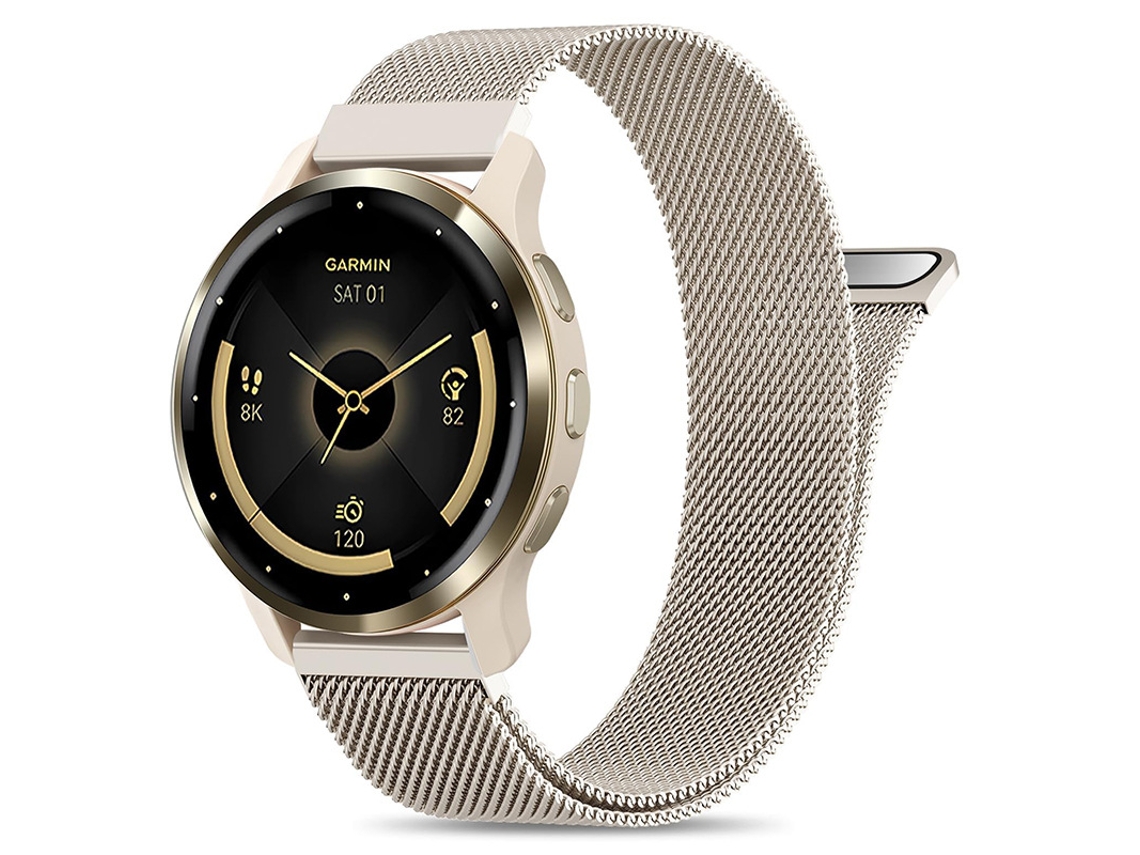 Pulseira Milanesa Em Metal Para Garmin Venu Forerunner 570/265/255 (22 Mm) Cinza Estelar Hexinyigjly