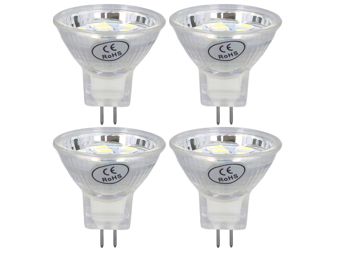 Conjunto de 4 Lâmpadas Led Mr11 de 3w e 300lm com 9 Leds e Base de Pino Duplo para Refletores e CHABERLU