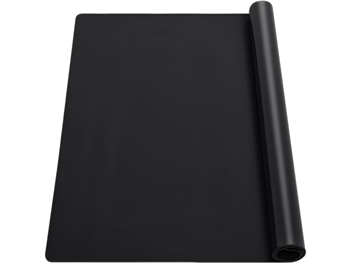 Tapete Protetor para Placas de Indução, 52x 78cm, Silicone Preto, Resistente a Riscos, Fácil de Limpar