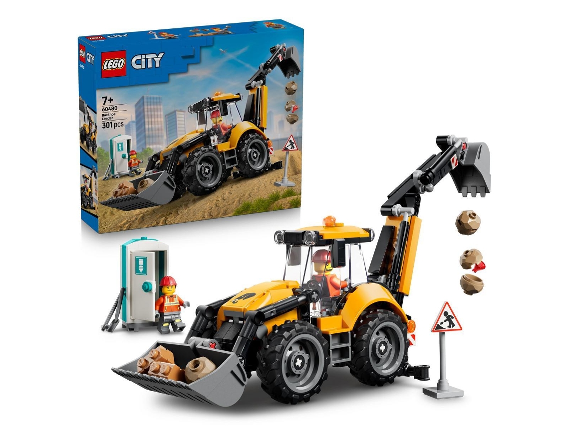 Lego® 60480 City Retroescavadeira Amarela - Veículo de Construção de Brinquedo