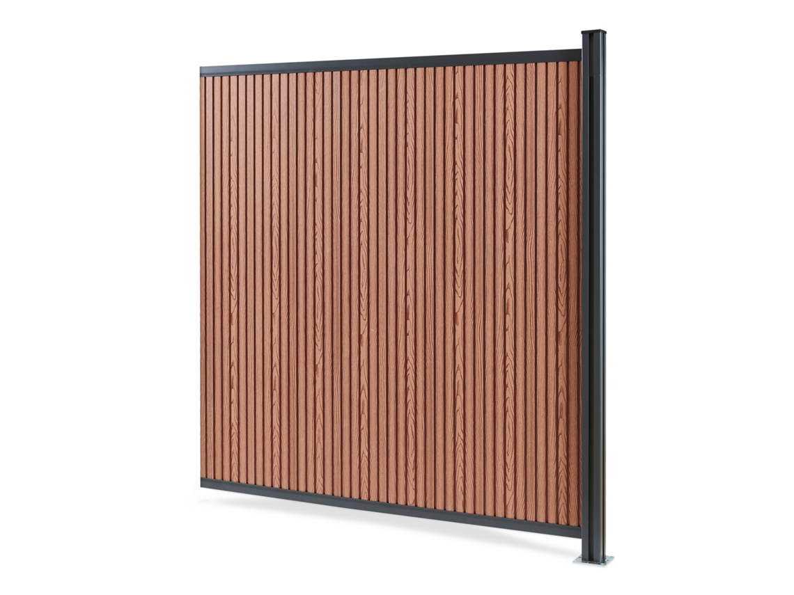 Módulo De Extensão De Vedação De Jardim Grassano Com 1 Poste 185x175 Cm Wpc Castanho neu.holz