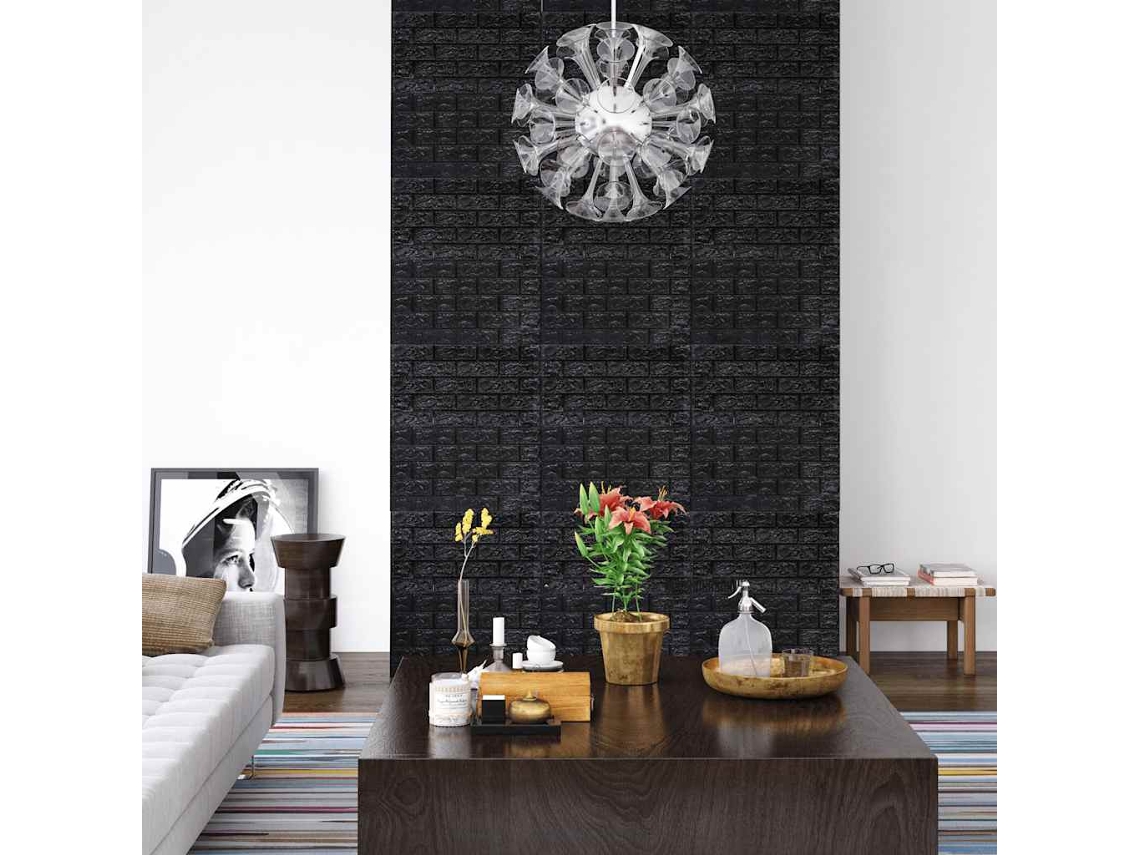 Vidaxl Papel De Parede 3d Autoadesivo Tijolos 40 Pcs Preto