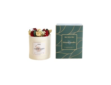 Vela Perfumada ATI PC feita à mão com Flores Secas Linho Fresco