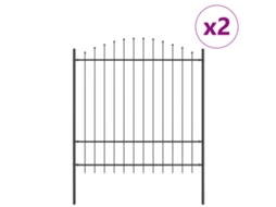 Conjunto 2 Barreira De Jardim Vidaxl Cinzento Aço Revestido A Pó (170 X 215 Cm)