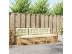 Vidaxl Conjunto De Sofás Para Exterior 3 Unid. Branco E Creme