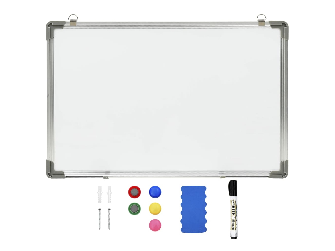 vidaXL Quadro de escrita magnético 60x40 cm aço branco