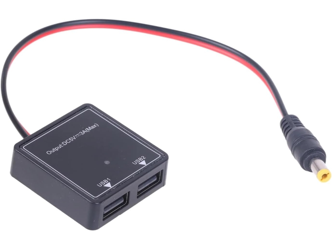 Adaptador De Energia Veicular Alta Velocidade Dc5521 Para 2 Usb,