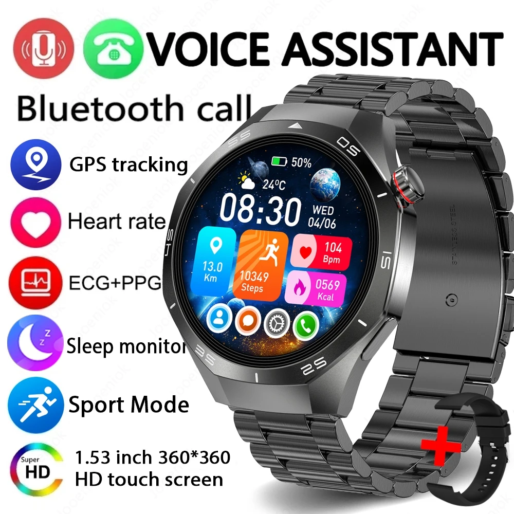 Smartwatch Watch 5 Pro com Gps, Nfc, Tela Amoled e Monitoramento de Frequência Cardíaca. MDUG (aço Preto)