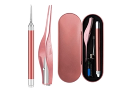 Kit De Ferramentas Para Limpeza De Ouvidos Com Luz Led, Pinças E Caixa De Armazenamento Metálico - Cuidado Auricular