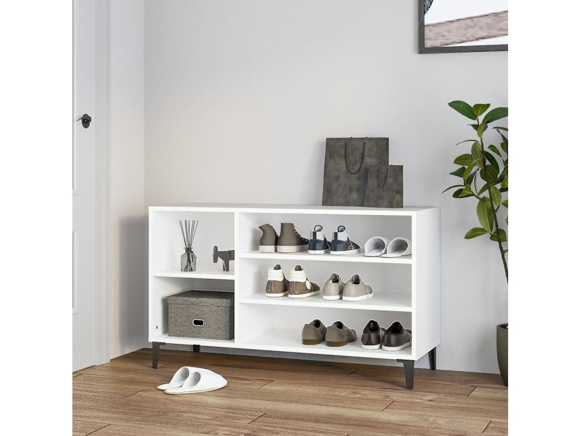 Vidaxl Sapateira 102x36x60 Cm Derivados De Madeira Branco