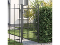 Vidaxl Portão De Cerca Baarlo 100 X 175 Cm Metal Preto Trancável