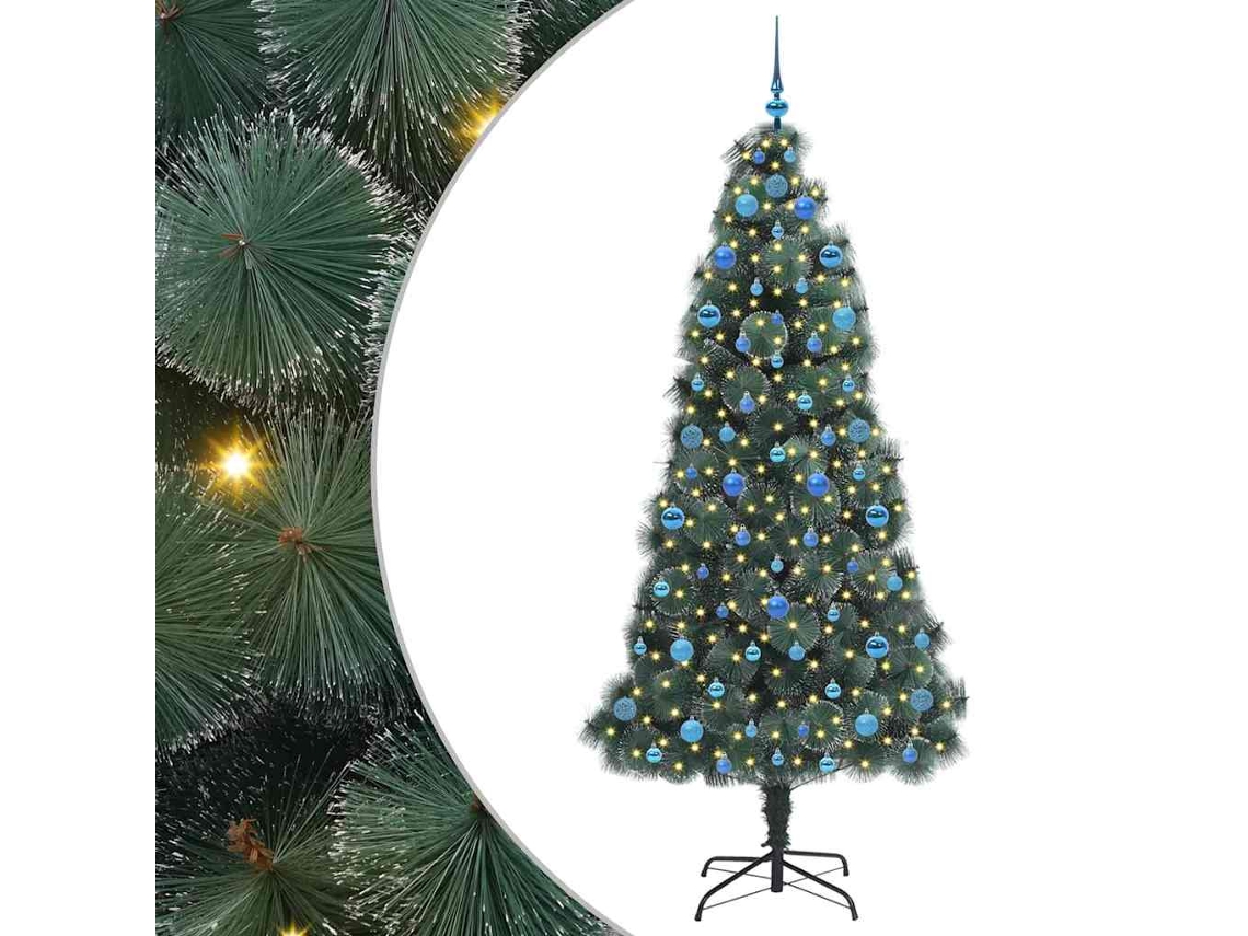 Conjunto 1 Árvore De Natal Artificial Vidaxl Verde Plástico (210 Cm)