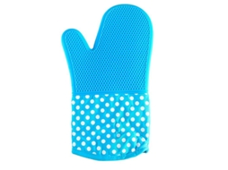2026da luvas de Silicone Curtas com Design Floral Resistentes Ao Calor da Cozinha de 13 Polegadas (azuis)