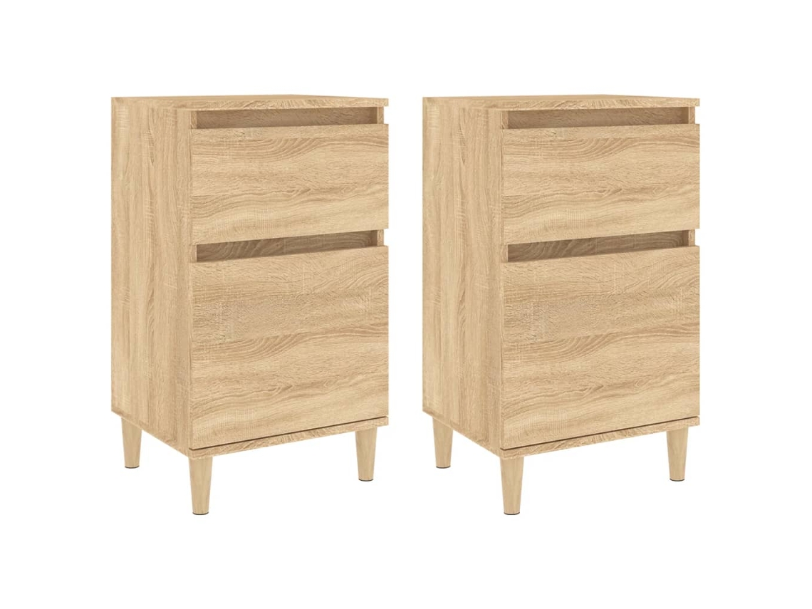 Bedside Cabinet, Bedside Cabinets Vidaxl Marrom Madeira Processada (n/a)