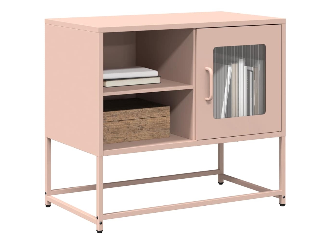 Vidaxl Móvel De Tv 68x39x60,5 Cm Aço Rosa