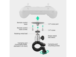 Suporte para bicicleta com controle remoto e suporte para celular para Mini 3 Rcvayotoy