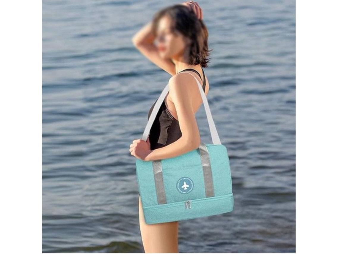 Mala de Bordo para Natação, Viagem, Impermeável, Lona, Feminina, Azul AQUAFORGE
